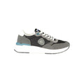 Black Blauer Nero polyurethane men's sneaker with sleek design and white sole, front view showing the stylish upper and laces.