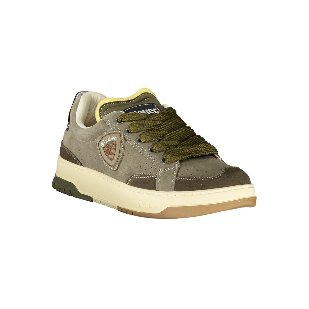 Blauer Verde men's polyurethane sneaker with green upper and white sole, casual athletic footwear for everyday wear.