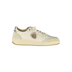 White leather women's sneaker by Blauer featuring a sleek design and comfortable athletic style.