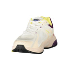 White Blauer women's polyurethane sneakers with laces and a sleek sporty design, suitable for casual and athletic wear.