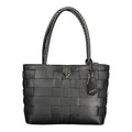 Guess Jeans nero poliuretano women's handbag with sleek design and silver hardware, featuring a structured shape and top handle.