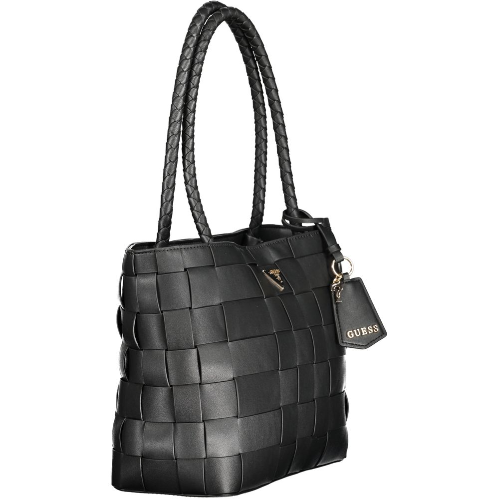 Black Guess Jeans Nero Poliuretano women's handbag with sleek design and top handle, made from polyurethane material.