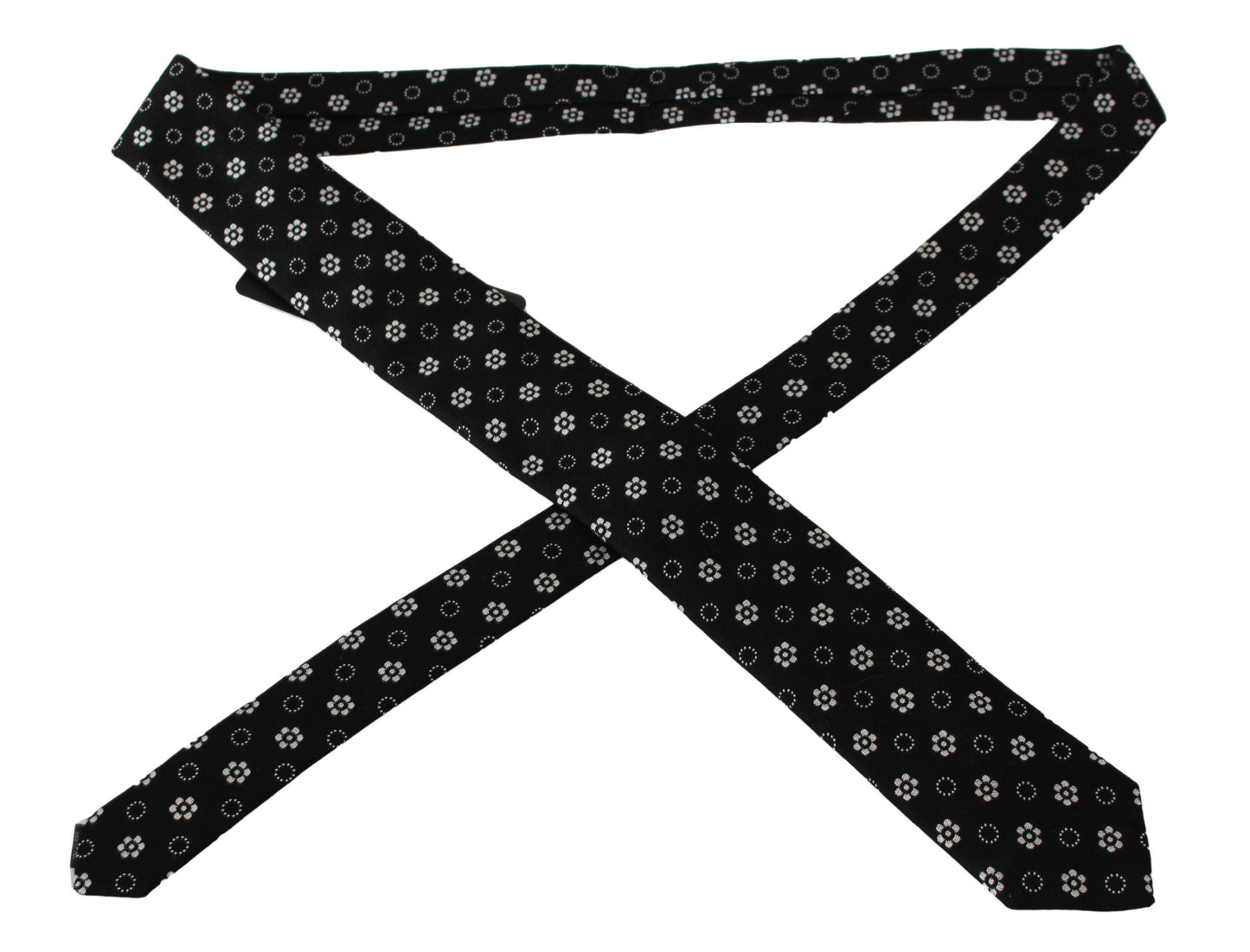 Dolce & Gabbana Black 100% Silk Floral Print Print Classic Tie Dolce & Gabbana