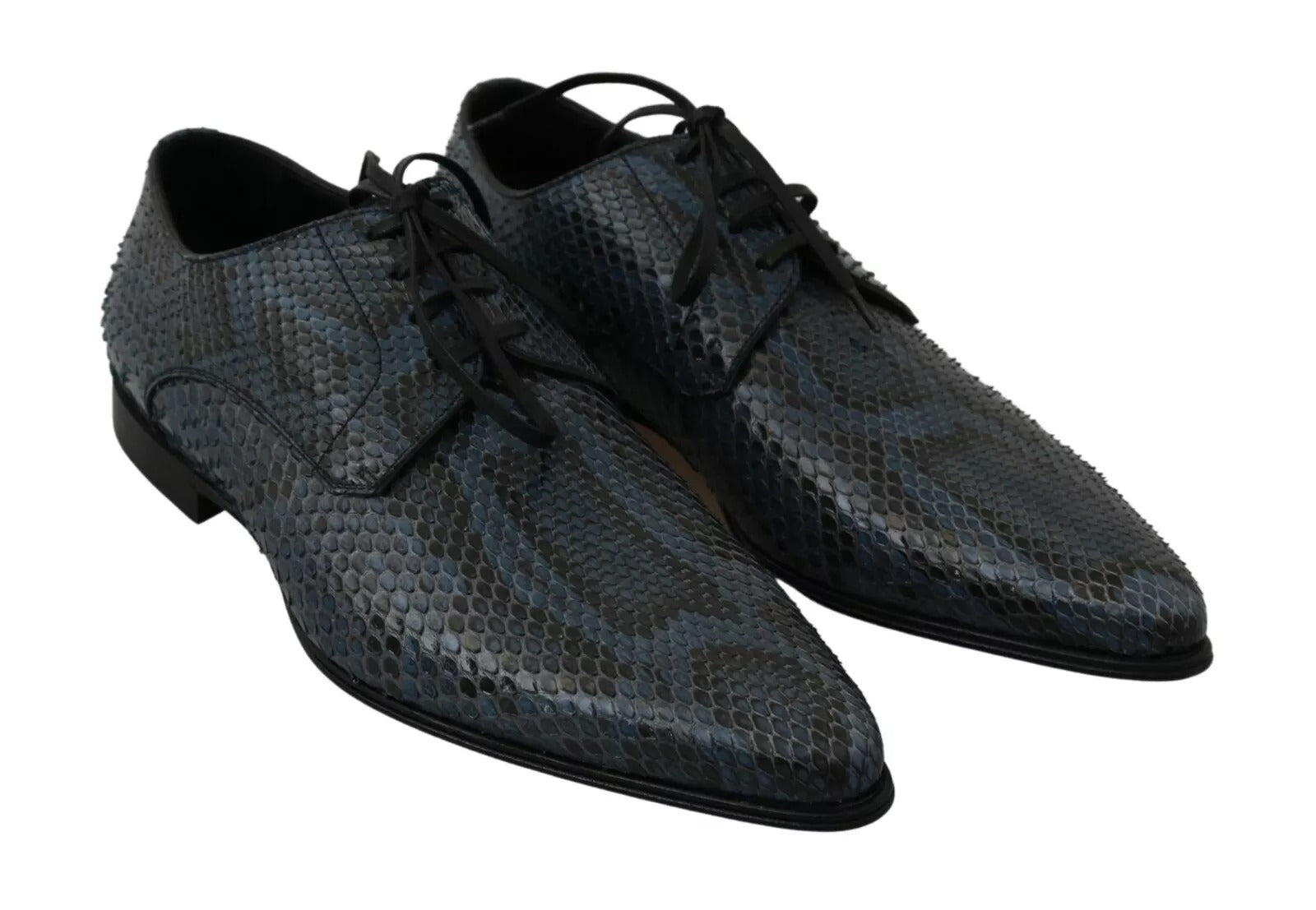 Dolce & Gabbana Blue Python Leather Snakeskin Shoes Dolce & Gabbana