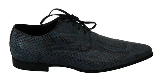 Dolce & Gabbana Blue Python Leather Snakeskin Shoes Dolce & Gabbana
