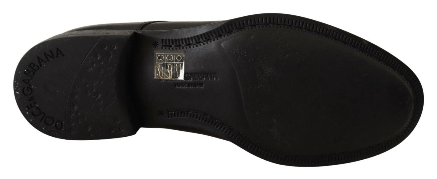 Dolce & Gabbana Black Lace Up Leather Men Formal Derby Shoes Dolce & Gabbana