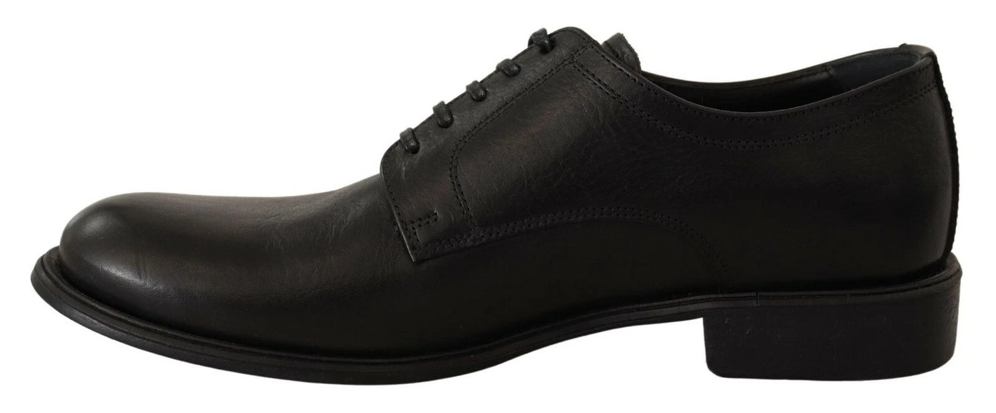 Dolce & Gabbana Black Lace Up Leather Men Formal Derby Shoes Dolce & Gabbana