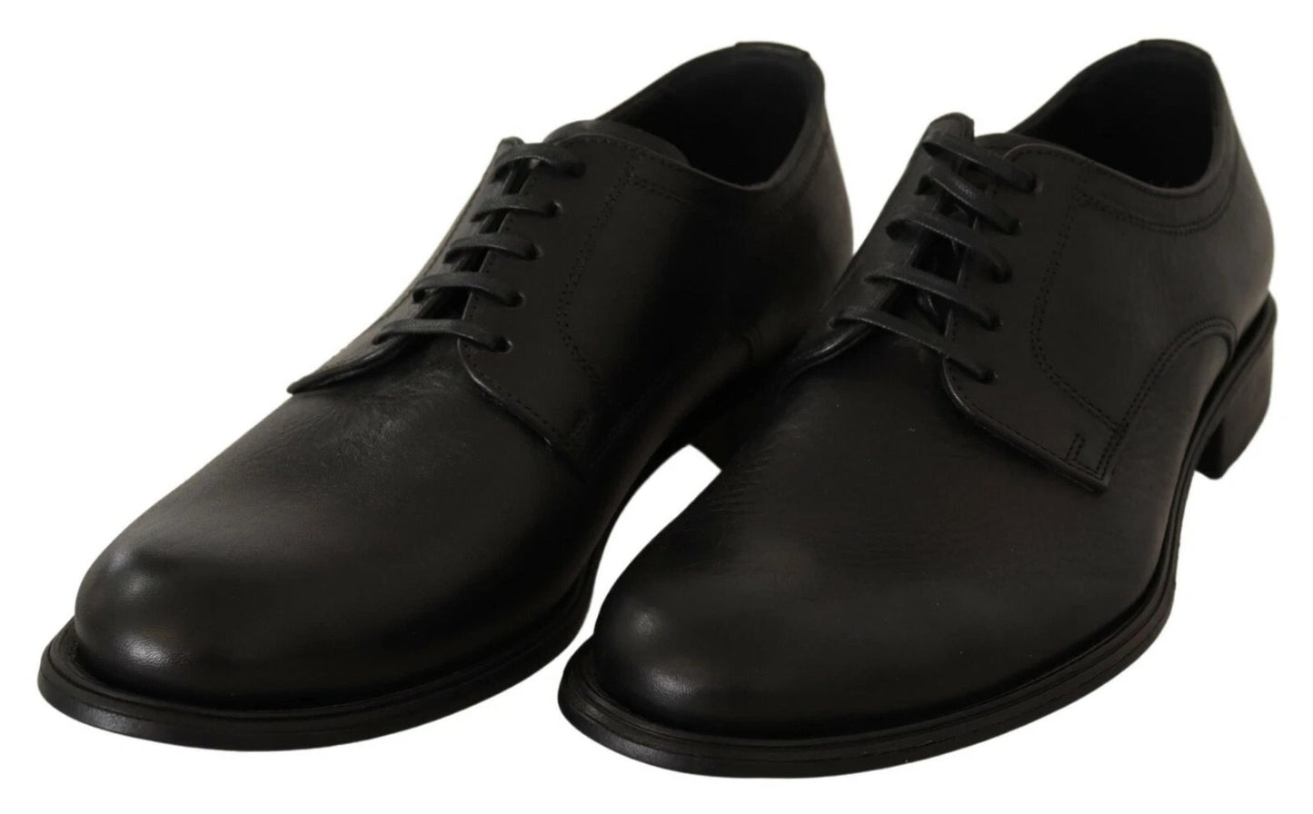 Dolce & Gabbana Black Lace Up Leather Men Formal Derby Shoes Dolce & Gabbana
