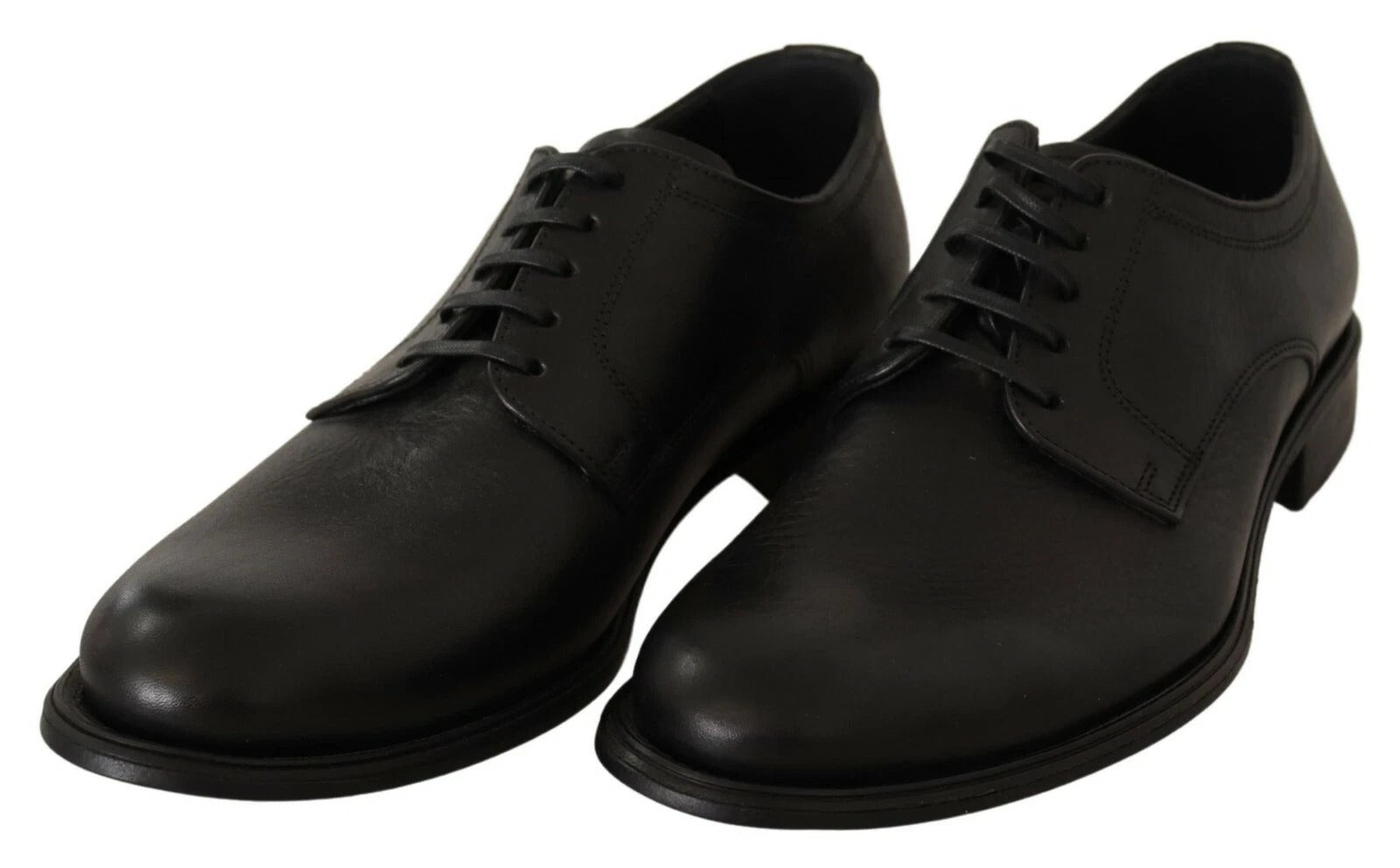 Dolce & Gabbana Black Lace Up Leather Men Formal Derby Shoes Dolce & Gabbana