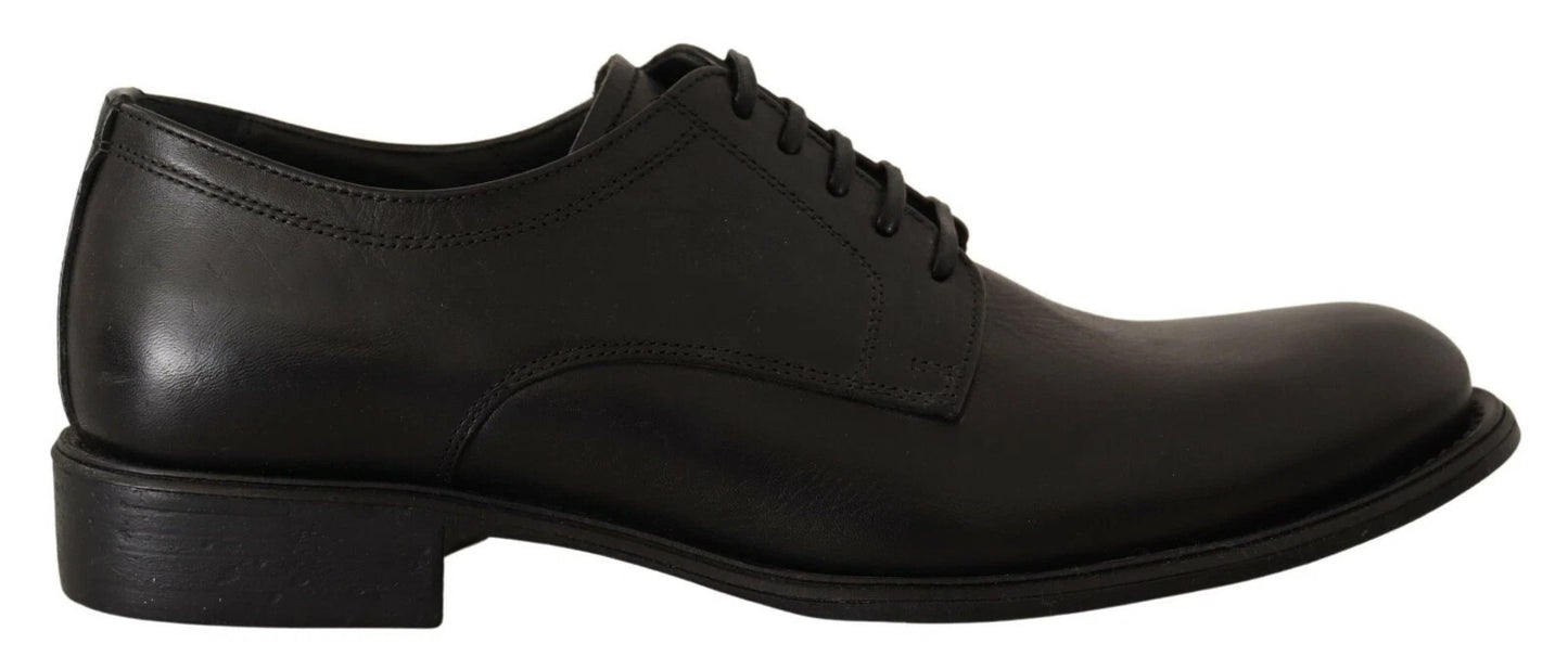 Dolce & Gabbana Black Lace Up Leather Men Formal Derby Shoes Dolce & Gabbana