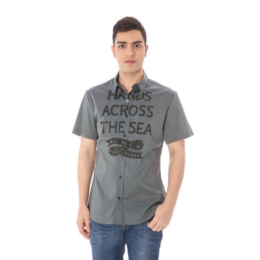 Costume National Gray Cotton Shirt Costume National
