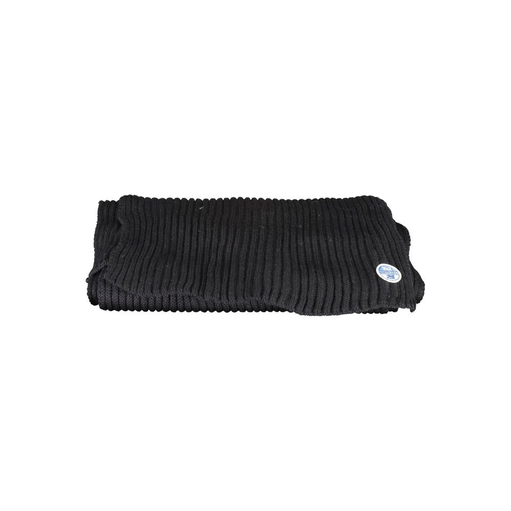 North Sails Black Cotton Men Scarf North Sails