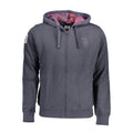 U.S. POLO ASSN. "Blue Cotton Men Sweater with Embroidered Zip and Pockets"