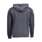 U.S. POLO ASSN. "Blue Cotton Men Sweater with Embroidered Zip and Pockets"
