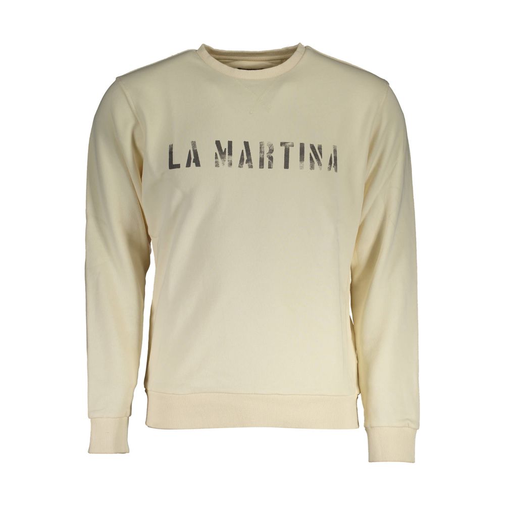 La Martina White Cotton Sweater La Martina