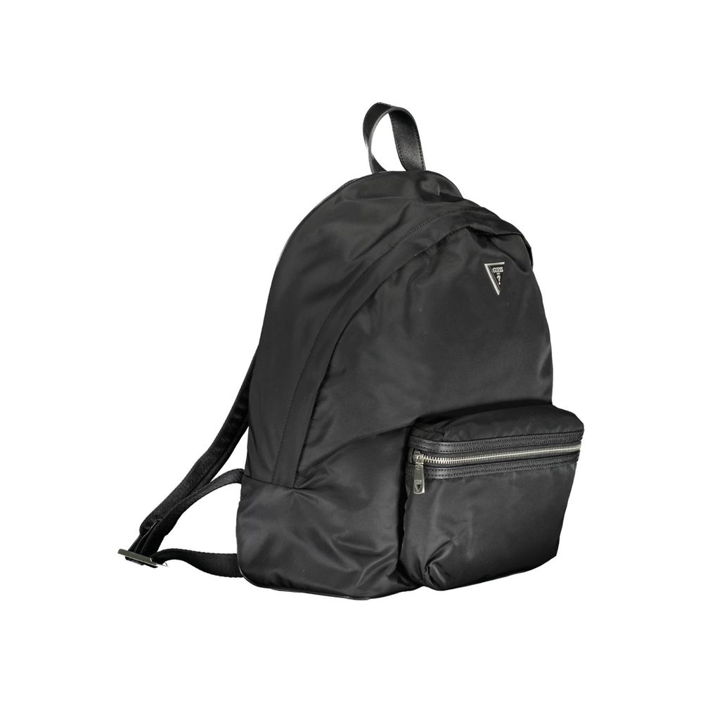 Guess Jeans Nero nylon men's backpack with adjustable straps and front zipper pockets, stylish and durable for everyday use.