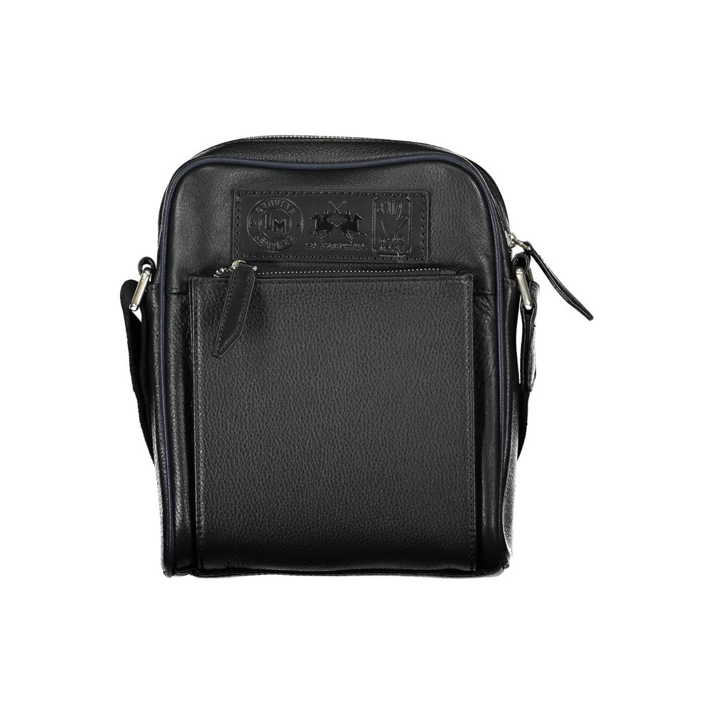 La Martina Black Leather Shoulder Bag La Martina