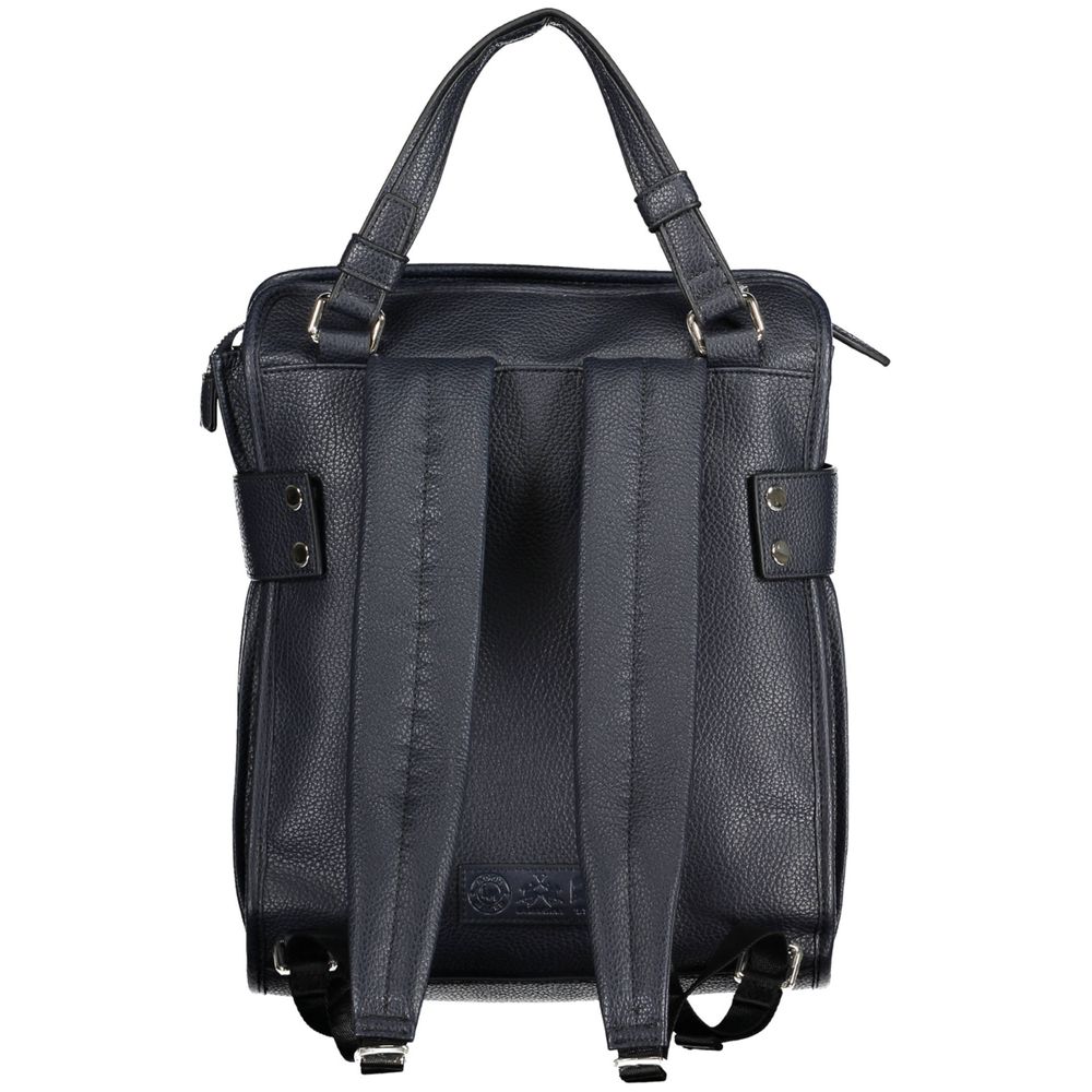 La Martina Blue Polyethylene Backpack La Martina