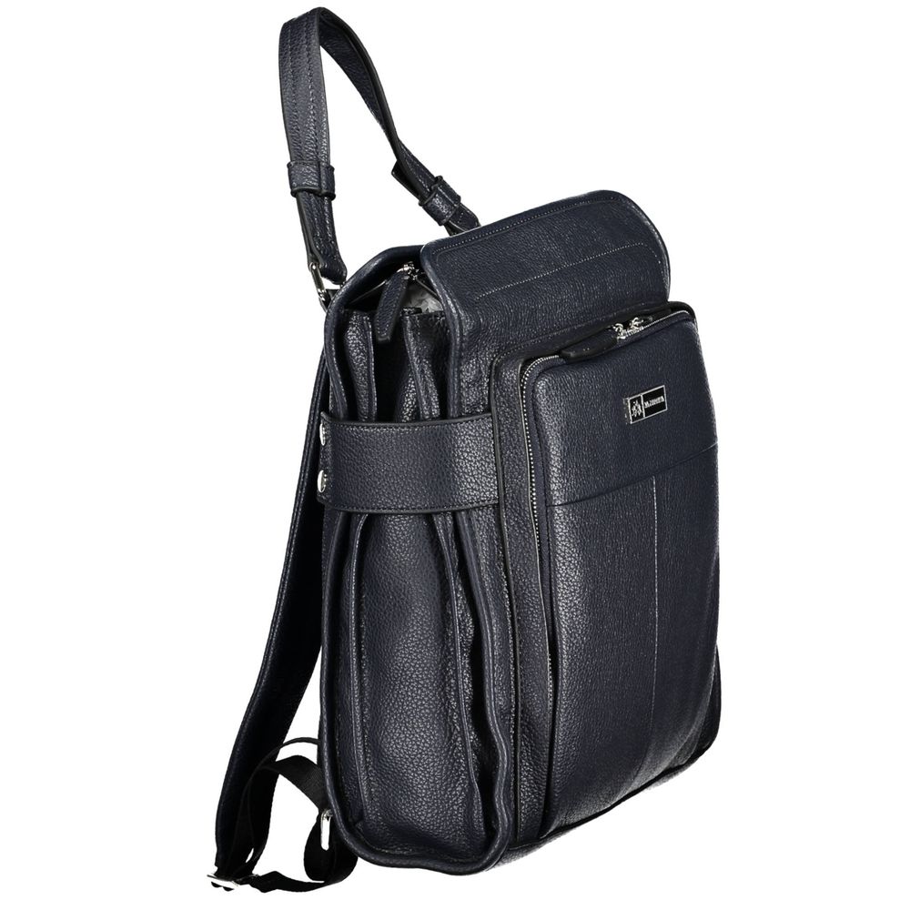 La Martina Blue Polyethylene Backpack La Martina