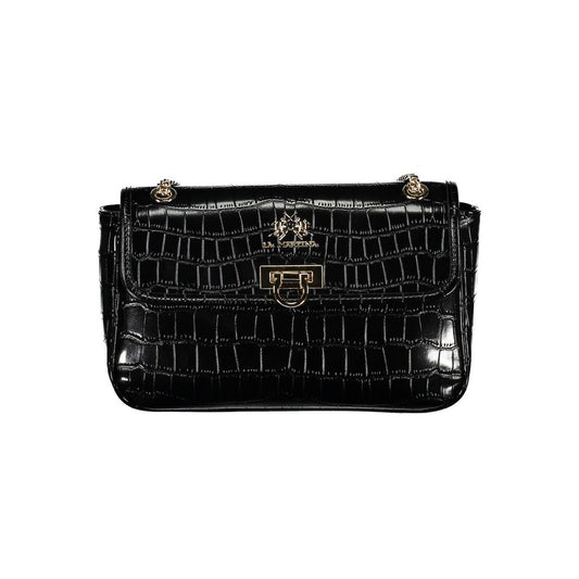 La Martina Black Polyethylene Handbag La Martina