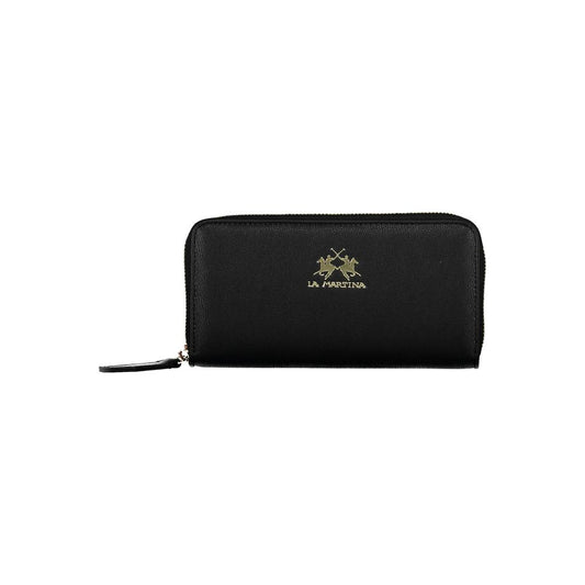 La Martina Black Polyethylene Wallet La Martina