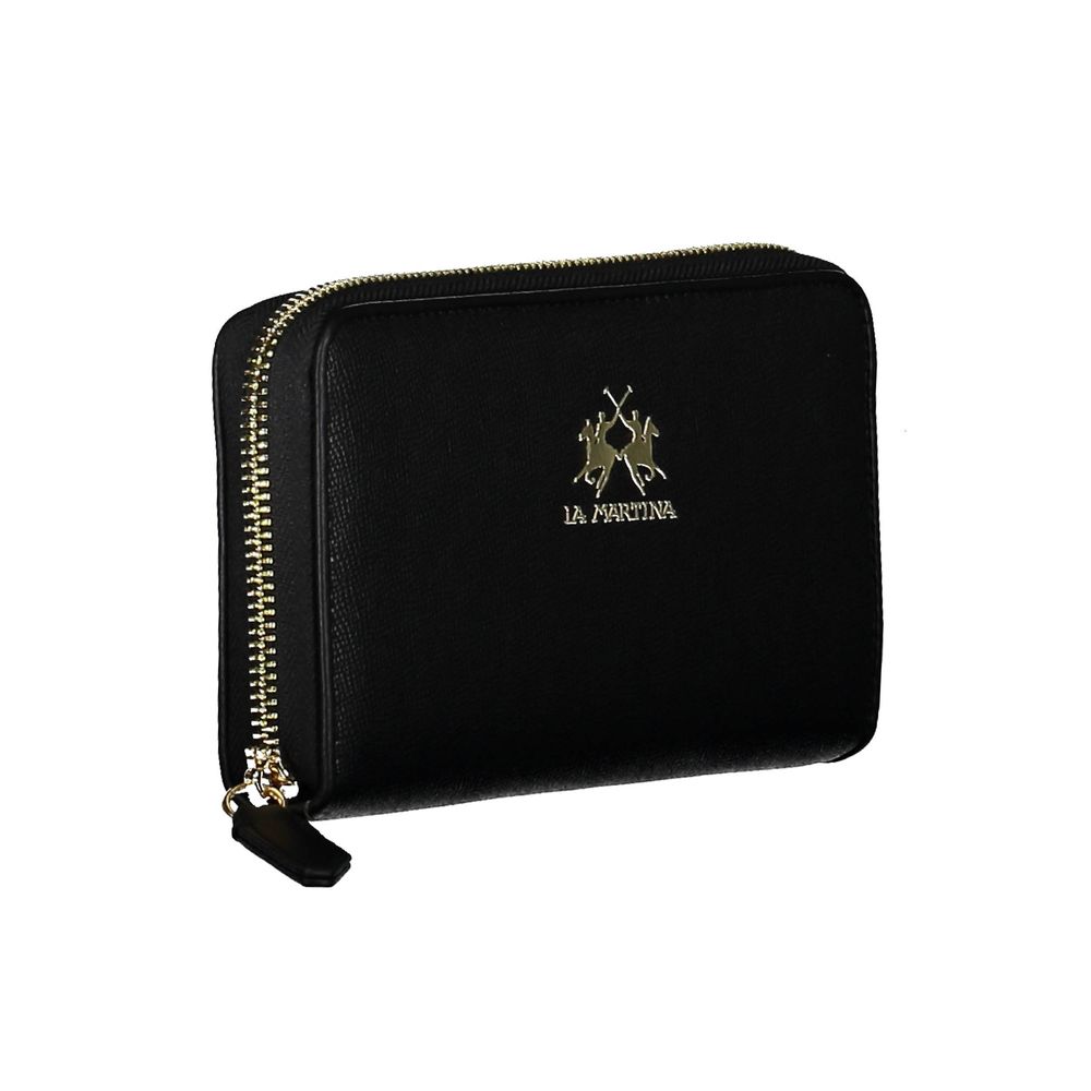 La Martina Black Polyethylene Wallet La Martina
