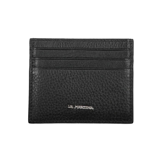 La Martina Black Leather Wallet La Martina