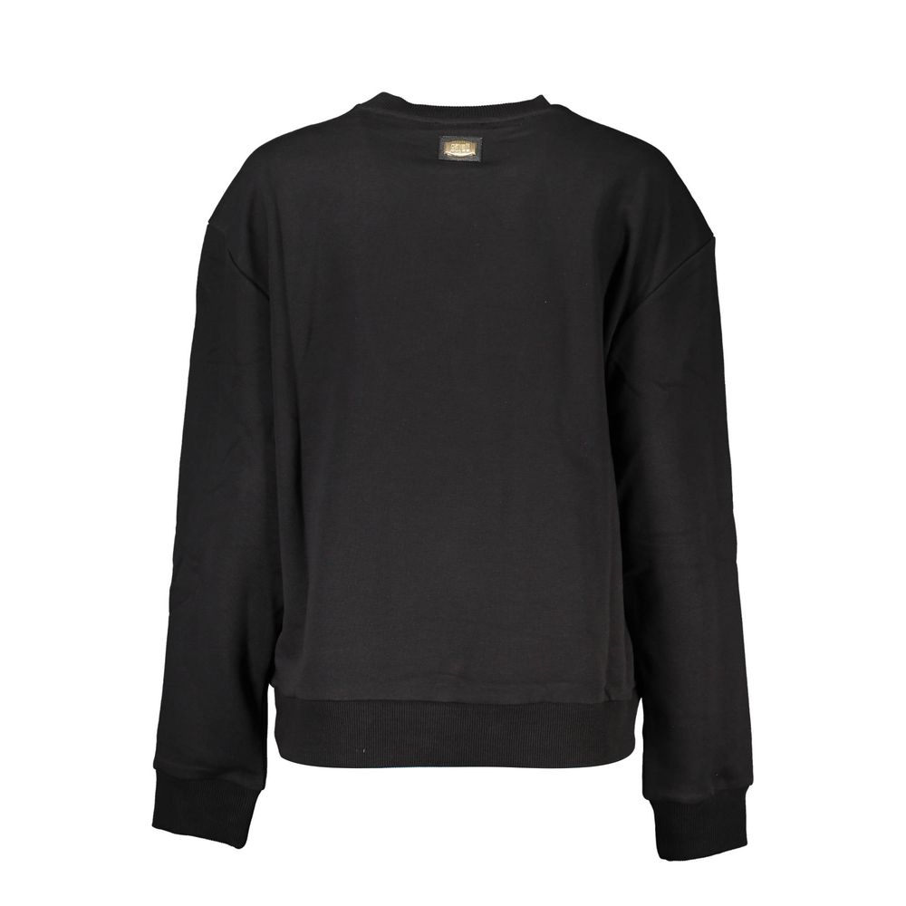 Black cotton women's sweater by Cavalli Class with a classic fit and subtle branding visible.