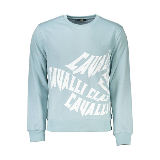 Cavalli Class Blue Cotton Sweater Cavalli Class