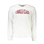 Cavalli Class White Cotton Men Sweater
