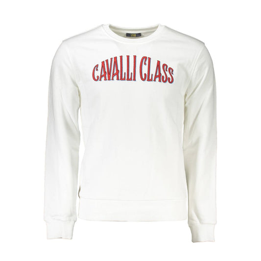 Cavalli Class White Cotton Sweater Cavalli Class