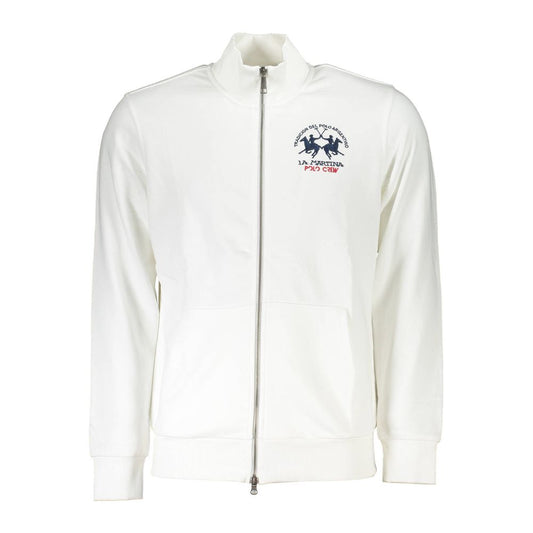 La Martina White Cotton Sweater La Martina