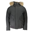 Woolrich Gray Cotton Men Jacket with Hood and Removable Fur - Eljoys Fashion 