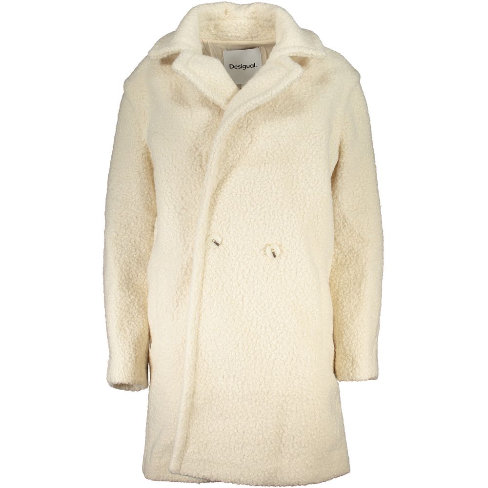 Desigual White Polyester Jackets & Coat Desigual