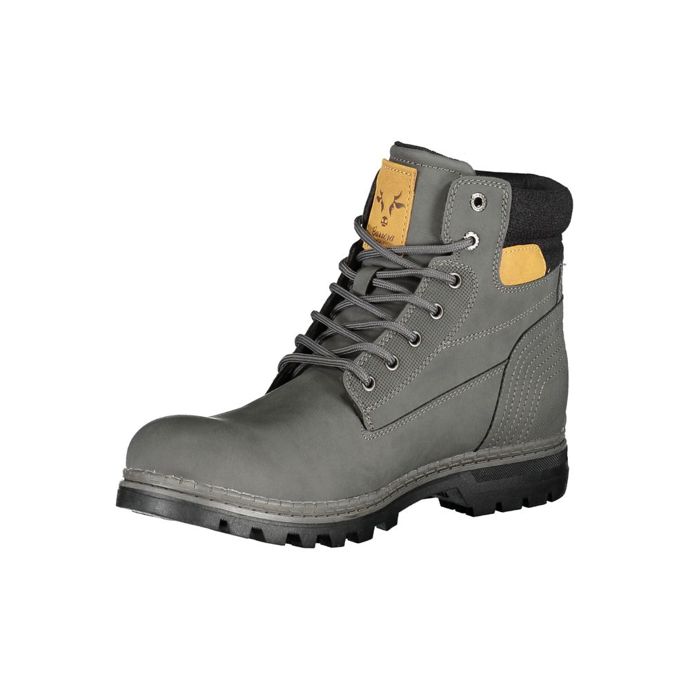 Carrera grey polyurethane men's boot with sturdy sole and ankle-height design, stylish and durable footwear.