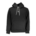 Black Calvin Klein men's sweatshirt made of polyester, featuring a comfortable fit and classic design.