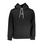 Black Calvin Klein men's sweatshirt made of polyester, featuring a comfortable fit and classic design.