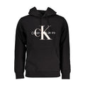 Black cotton men's sweater by Calvin Klein featuring a classic crew neck and minimalist design.