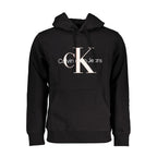 Black cotton men's sweater by Calvin Klein featuring a classic crew neck and minimalist design.