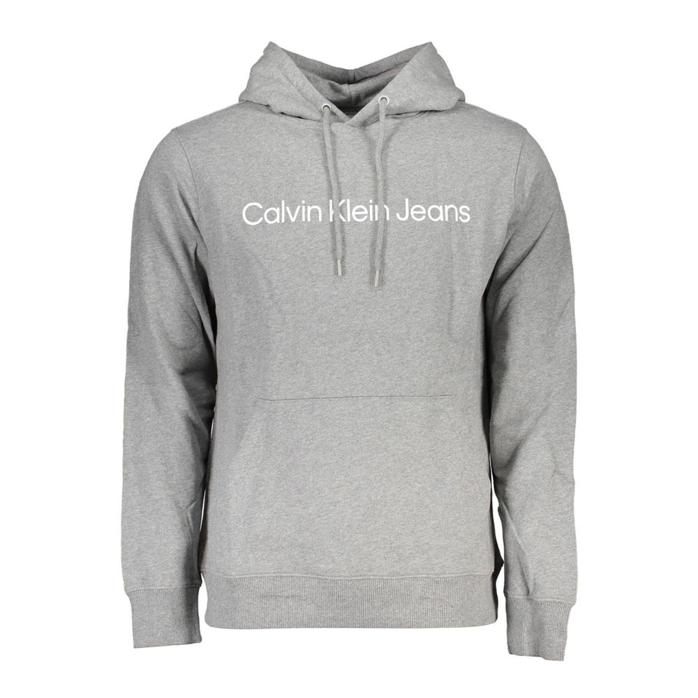 Calvin Klein Grigio cotton men's sweatshirt with crew neck and long sleeves, soft fabric and casual fit.