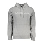 Calvin Klein Grigio cotton men's sweatshirt with crew neck and long sleeves, soft fabric and casual fit.