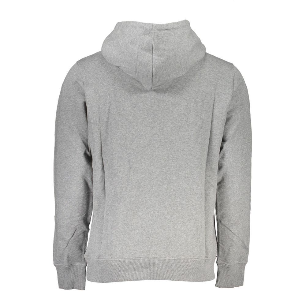 Calvin Klein Grigio cotton men's sweatshirt with crew neck and long sleeves, casual and comfortable for everyday wear.