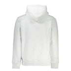 Calvin Klein white cotton men's sweatshirt with round neckline and long sleeves, casual and comfortable clothing.