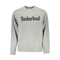 Timberland grey cotton men's sweatshirt with crew neck and long sleeves, casual and comfortable for everyday wear.