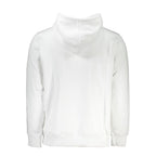 Calvin Klein white cotton men's sweatshirt with round neckline and long sleeves, casual and comfortable fit.