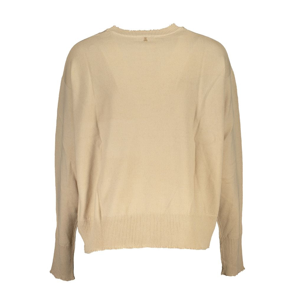 Beige Tessuto women's sweater by Patrizia Pepe, featuring a soft knit fabric and classic fit, suitable for casual or office wear.