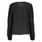 Black acrylic women's sweater by Patrizia Pepe with a cozy, fitted design and subtle knit texture.