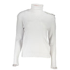 Patrizia Pepe gray women's turtleneck sweater made of polyamide, featuring a cozy fit and classic design.