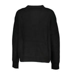 Black acrylic women's turtleneck sweater by Patrizia Pepe, featuring a cozy fit and classic design.