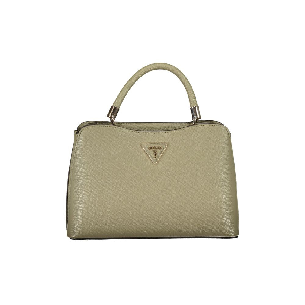 Guess Jeans Verde poliuretano women's handbag with sleek design and adjustable strap, showcasing stylish green leather-like material.